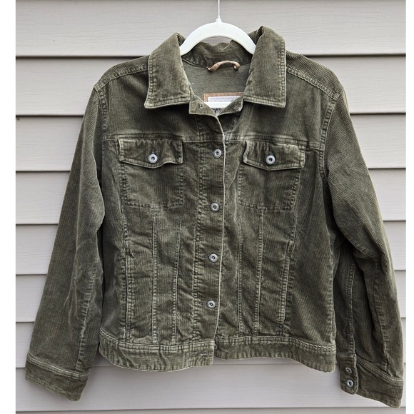 Columbia Jackets & Blazers - Columbia Blues Olive Green Corduroy Trucker Jacket Large Womens